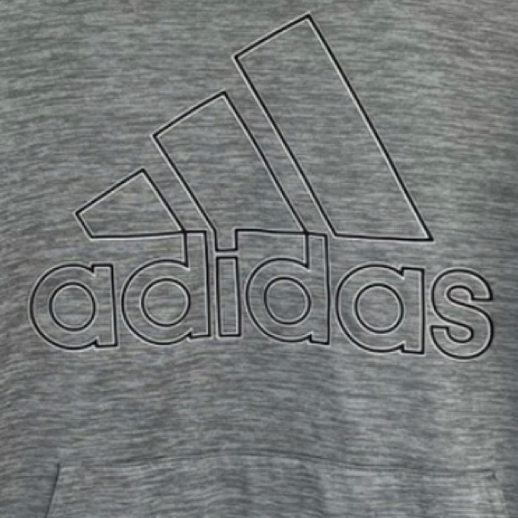 Adidas Boys Gray/Black Hoodie 100% Polyester Size Large 14-16 Fleece Lined - Picture 2 of 7